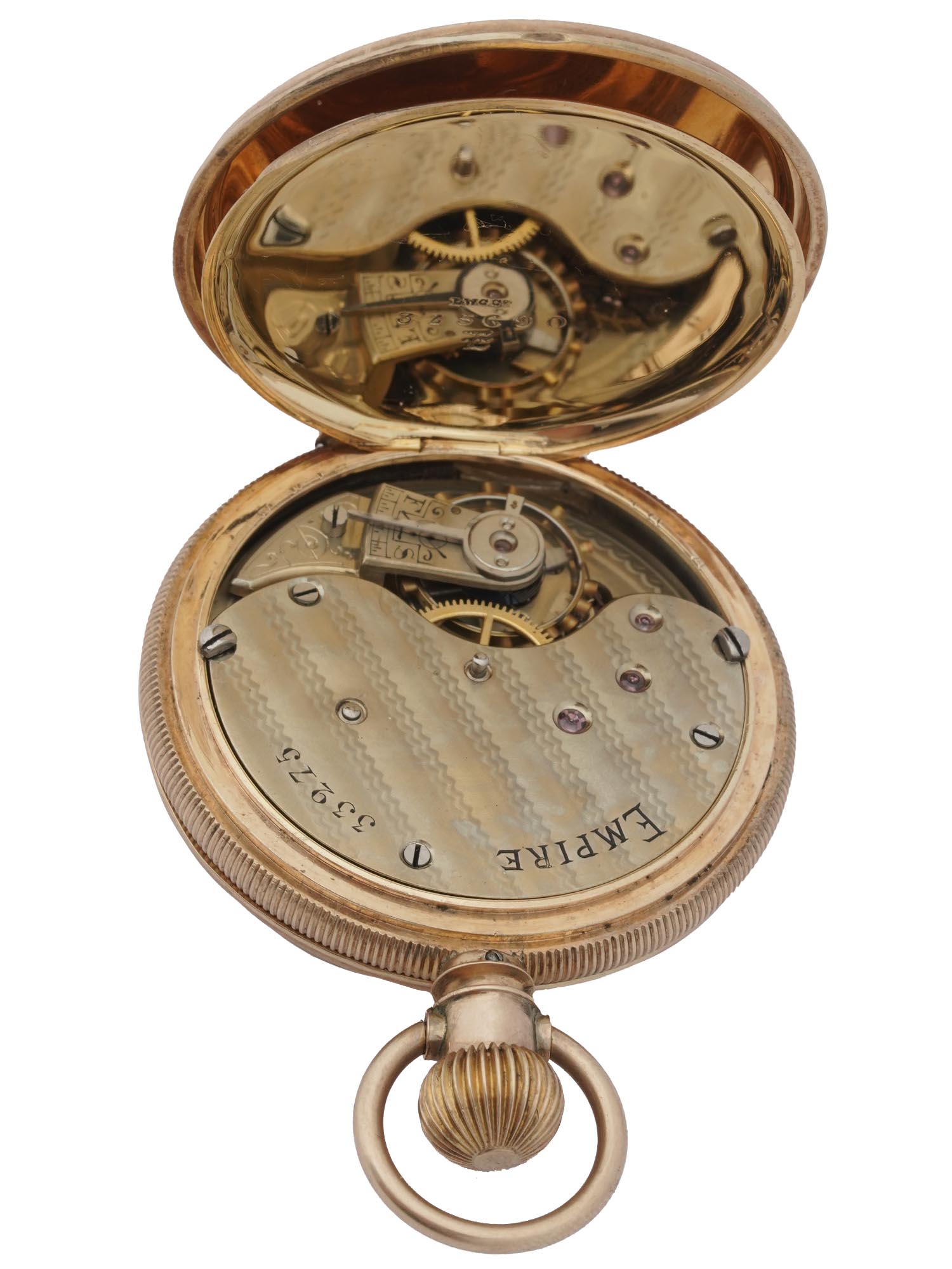 ANTIQUE 18K ROSE GOLD EMPIRE BWC CO POCKET WATCH PIC-4